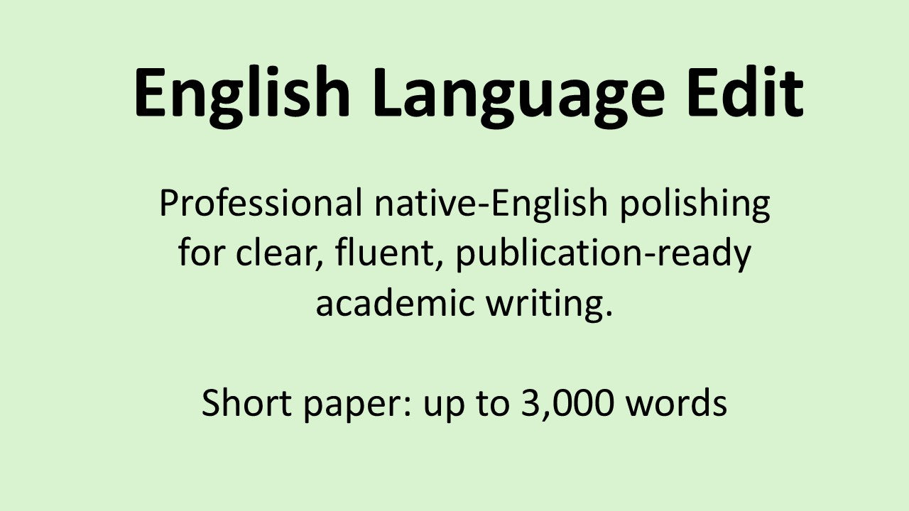 English Language Edit - up to 3,000 words