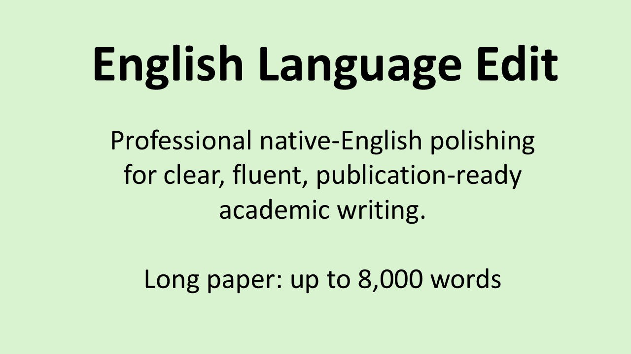 English Language Edit - up to 8,000 words
