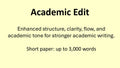 Academic Edit - up to 3,000 words