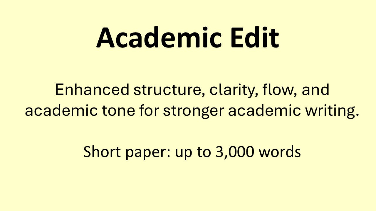 Academic Edit - up to 3,000 words