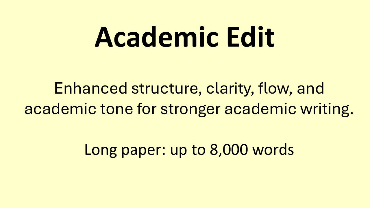 Academic Edit - up to 8,000 words
